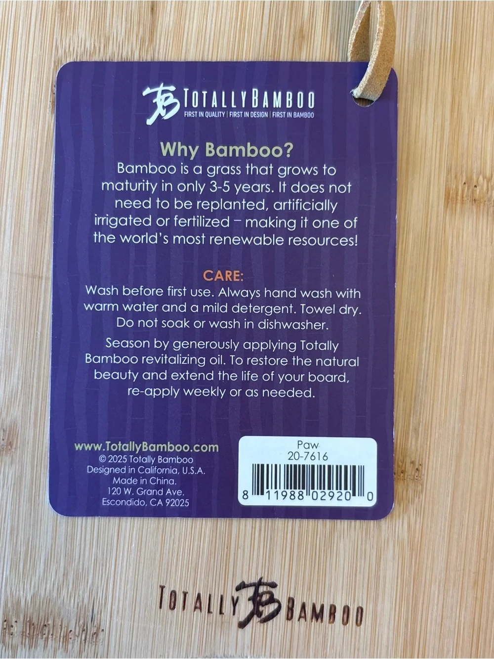 Totally Bamboo Paw Print Charcuterie Cutting Board 11